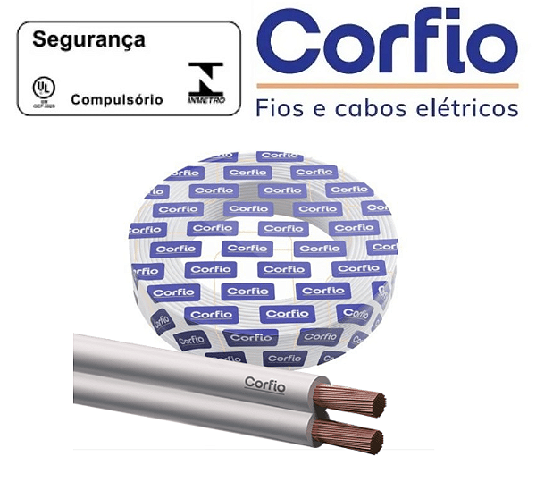 CORDÃO PARALELO 300V 2 X 1,50MM 50 METROS CORFIO BRANCO