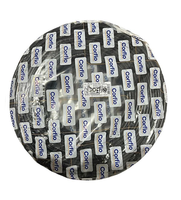 CABO FLEXIVEL 750V 10MM CORFIO PRETO 50 METROS