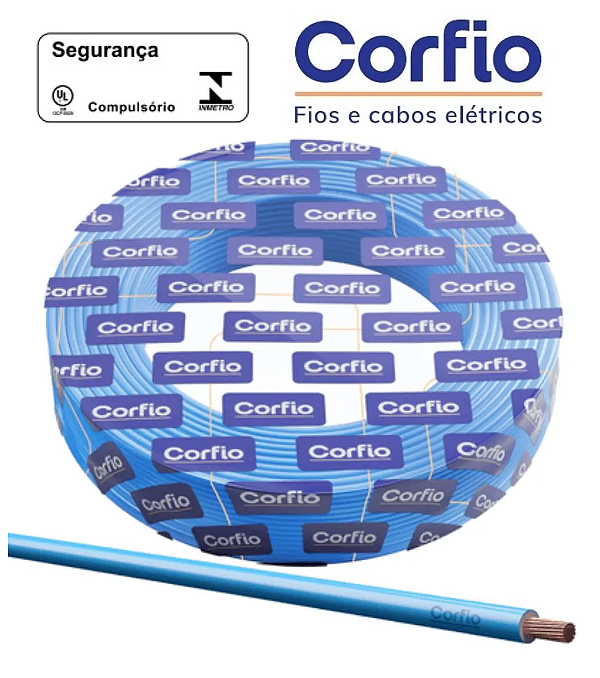 CABO FLEXIVEL 750V 10MM CORFIO AZUL 25 METROS
