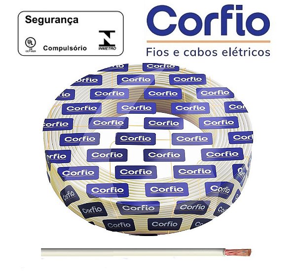 CABO FLEXIVEL 750V 10MM CORFIO BRANCO 50 METROS