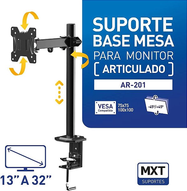 SUPORTE DE MESA PARA MONITOR 13" A 32 ARTICULADO MXT