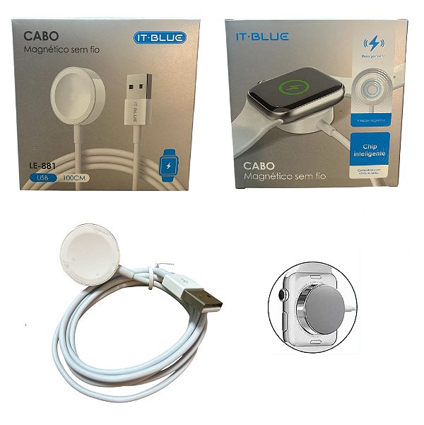 CABO MAGNETICO FIO 1 METRO PARA APPLE WATCH LE-881