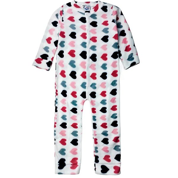 Macacão Infantil Menina Coraçõezinhos