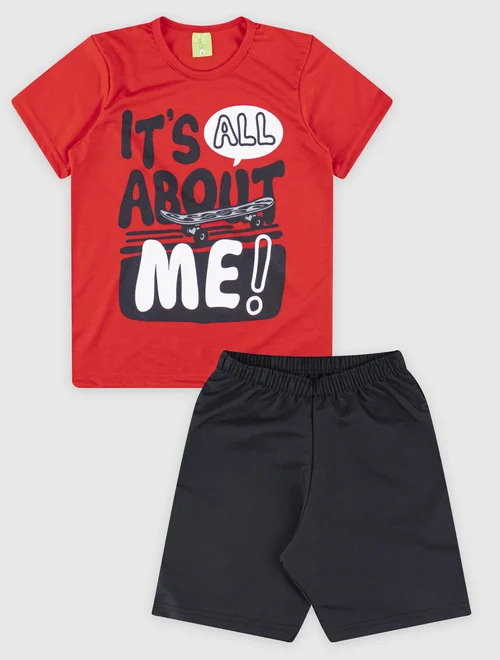 Conjunto Camiseta/Bermuda Masculino Vermelho
