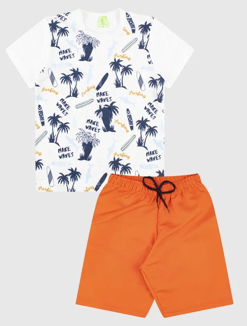 Conjunto Camiseta/Bermuda Masculino Praia