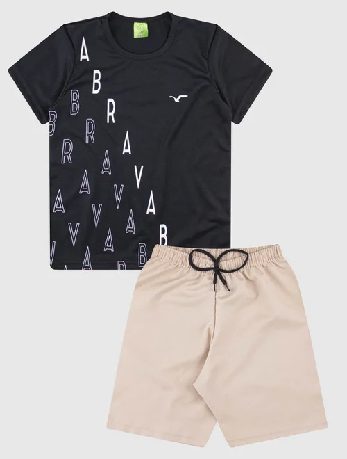Conjunto Camiseta/Bermuda Masculino Brava