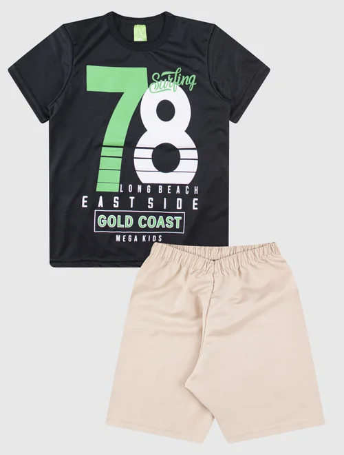 Conjunto Camiseta/Bermuda Masculino Surfing