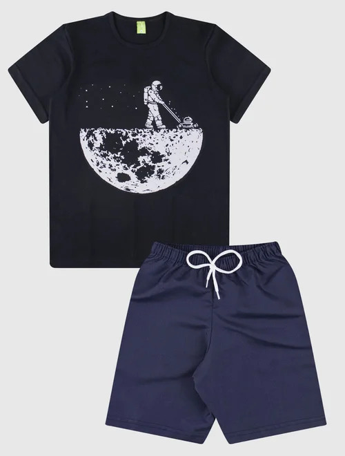 Conjunto Camiseta/Bermuda Masculino Lua