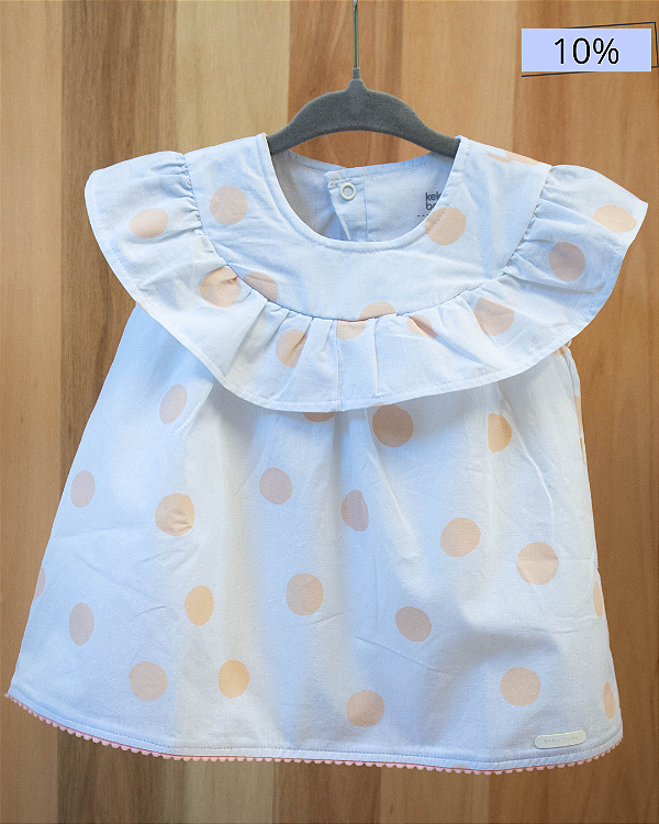 Vestido de bolinhas cor-de-rosa com bodie integrado