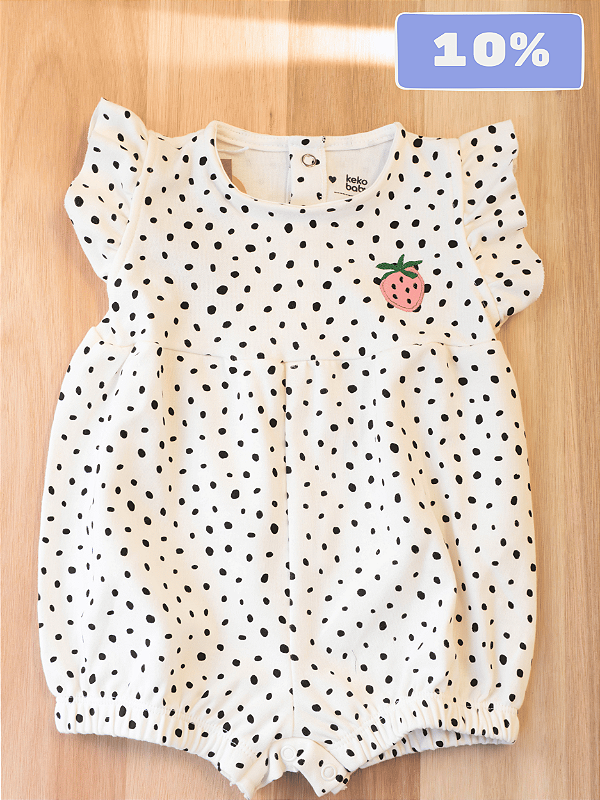 Macacão Romper Sementinhas e Morango