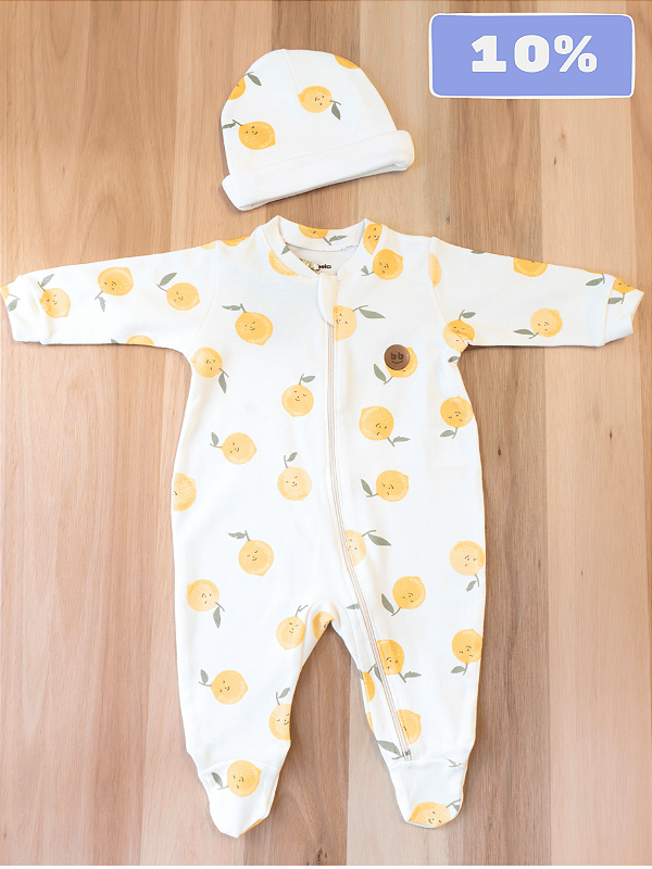 Macacão Limão Siciliano com Zíper Protegido e Pezinho – Charme e Conforto