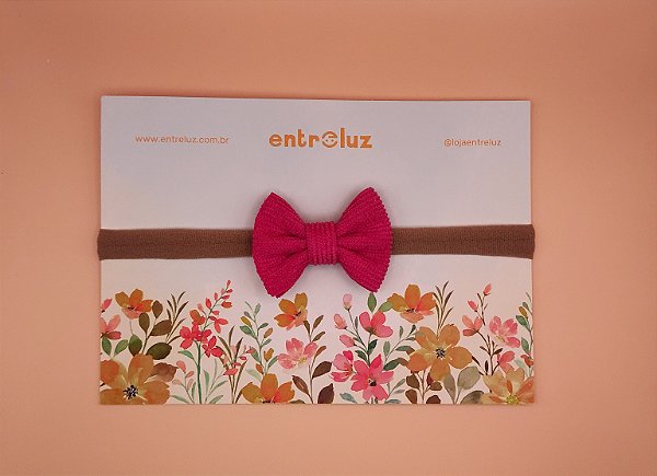 Lacinho Rosa Pink- Faixinha de Cabelo para Bebê