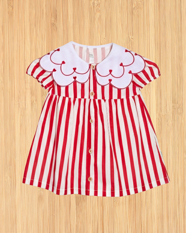 Vestido Listrado Vermelho Much Love Baby