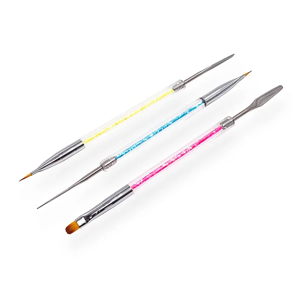 PINCEL PARA/UNHAS COM ESPATULA PARA CUTICULA