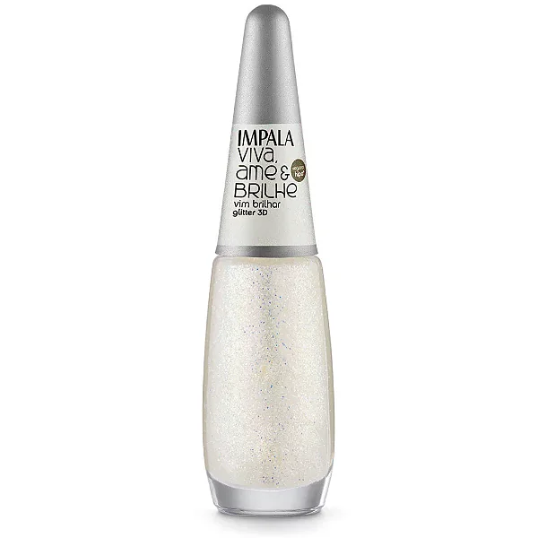 Esmalte Impala Viva, Ame e Brilhe Glitter 3D - Vim Brilhar