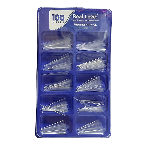 Kit 2 Peças Tips Curvatura C Transparente/Natural para Alongamento - Real Love