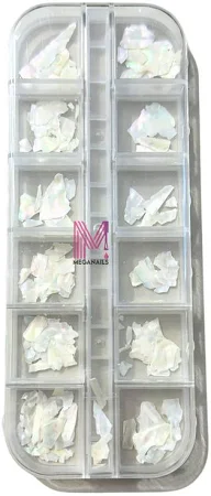Kit Madre Perolas Brancas Para Unhas Decoradas Nail Art 12un