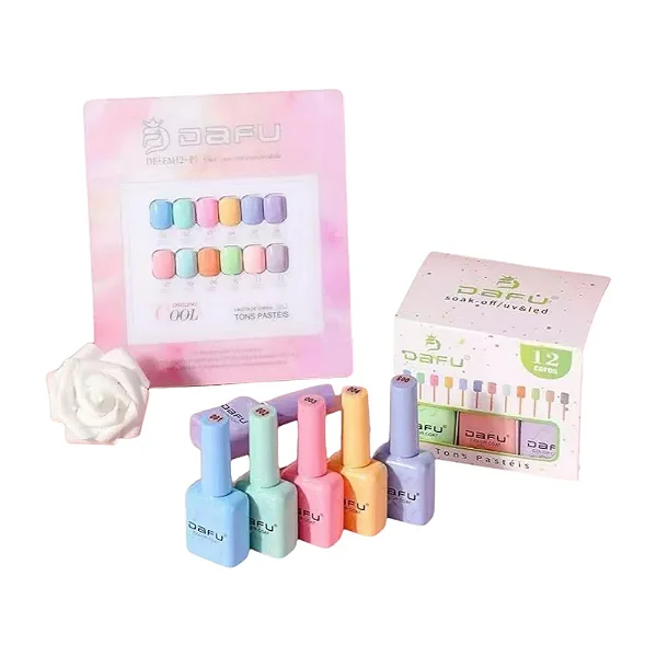 ESMALTE EM GEL DAFU CORES PASTEIS 12 CORES