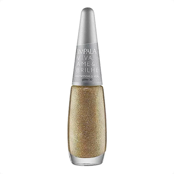 Esmalte Glitter 3D Impala Viva, Ame e Brilhe Comemore a Vida 7,5ml