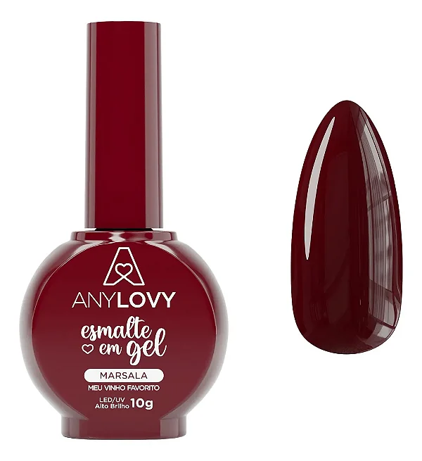 Marsala Meu Vinho Favorito Esmalte Gel Anylovy 10g