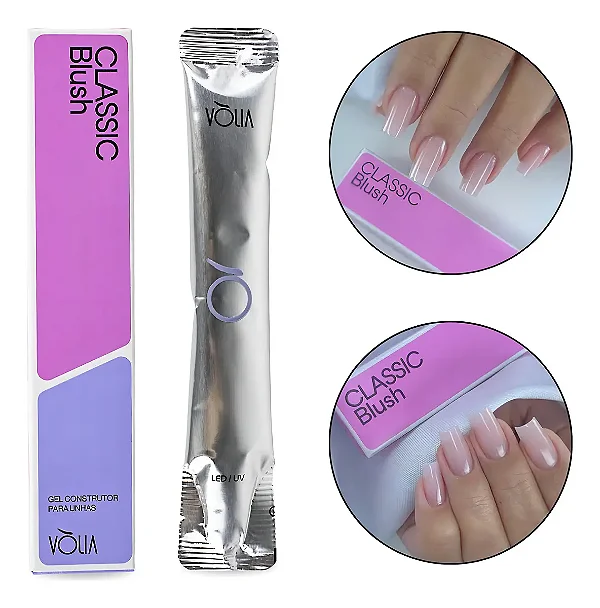 Sachê Refil Gel Led Uv Unhas Fibra, Classic Blush 14g, Vòlia
