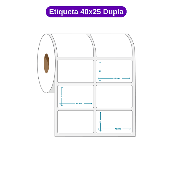 1 Rolo Etiqueta 40x25 Dupla - Térmica