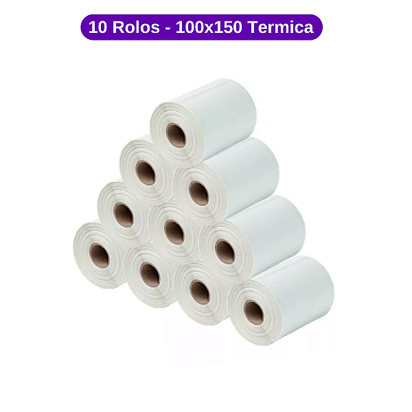 10 Rolos Etiqueta 100x150 - Térmica - E-commerce