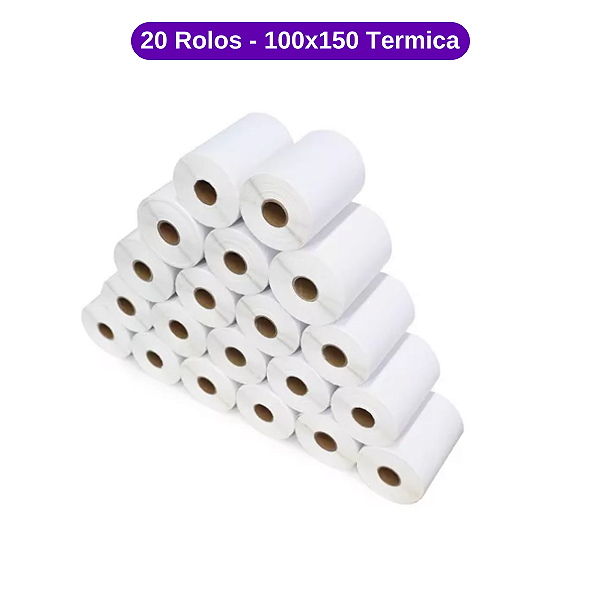 20 Rolos Etiqueta 100x150 - Térmica - E-commerce