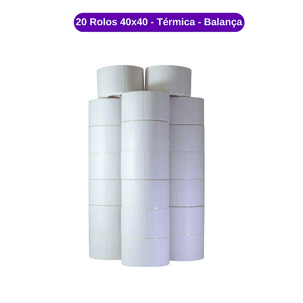20 Rolos Etiqueta Balança 40x40 - Térmica - Direta