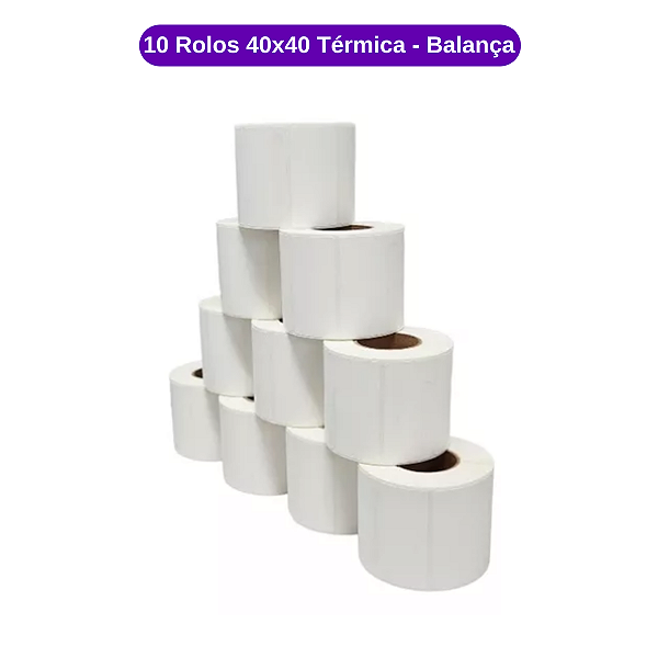 10 Rolos Etiqueta Balança 40x40 - Térmica - Direta