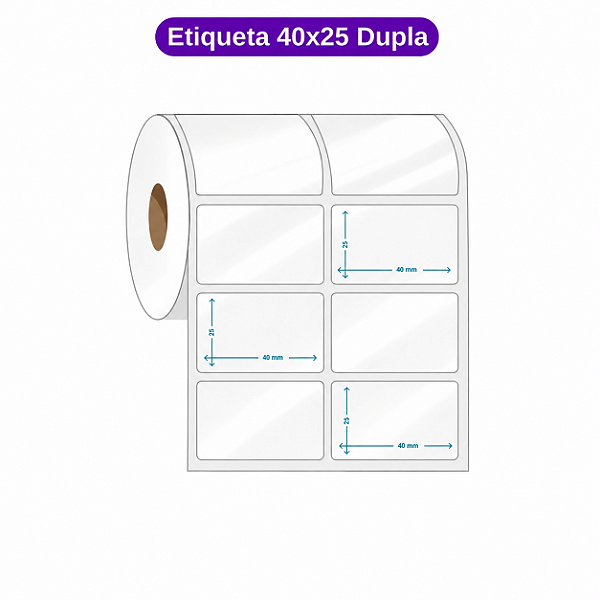 Rolo Etiqueta 40x25 Coluna Dupla - Couchê
