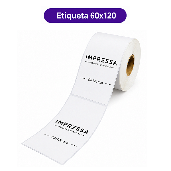 Rolo Etiqueta 60X120 Personalizado 1 Cor