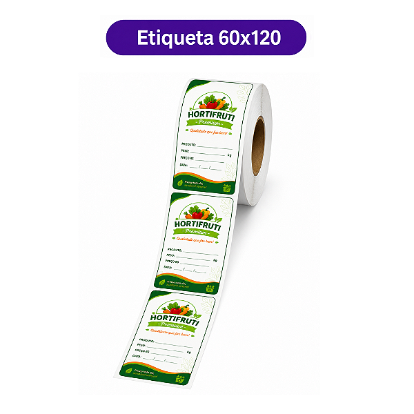 Rolo Etiqueta 60X120 Personalizado 3 Cores
