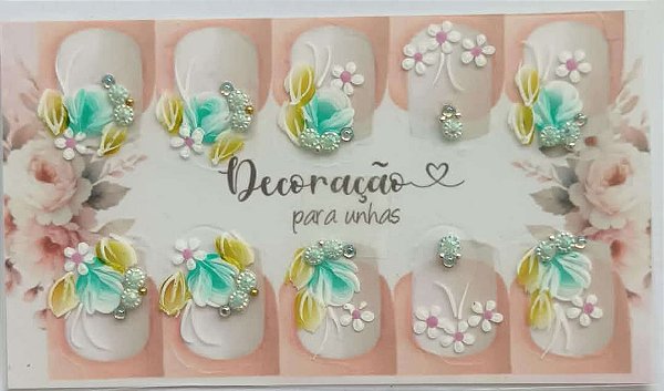 Adesivos artesanais para unhas com pedrarias