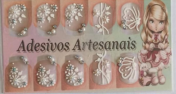 Adesivos artesanais com pedrarias  Kit com 6 cartelas