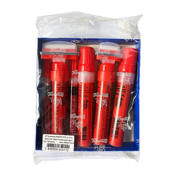 KIT COM 6 CANETAS POSTER TITA BASE AGUA