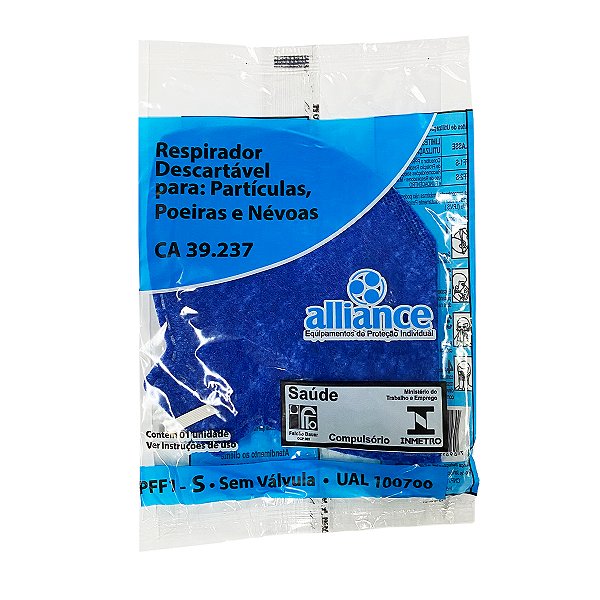 MASCARA RESPIRATORIA PFF1 SEM VALVULA ALLIANCE KIT COM 10