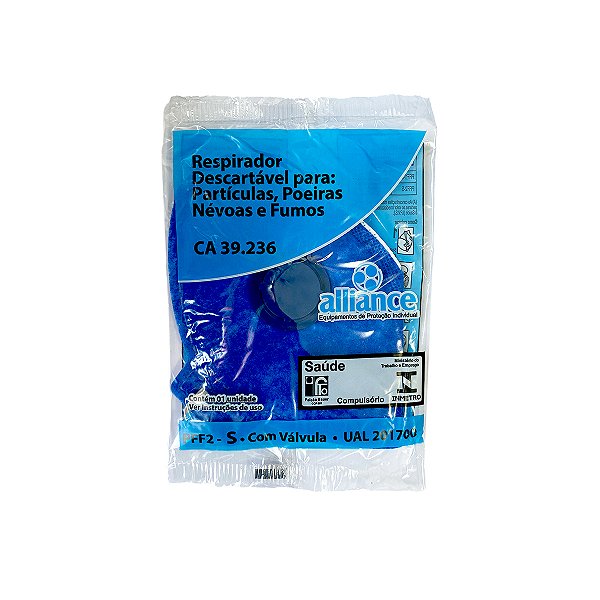 MASCARA RESPIRATORIA PFF2 COM VALVULA ALLIANCE KIT COM 10