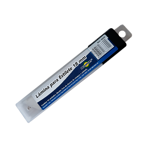LAMINA DE ESTILETE LARGO 18MM BRASFORT COM 10