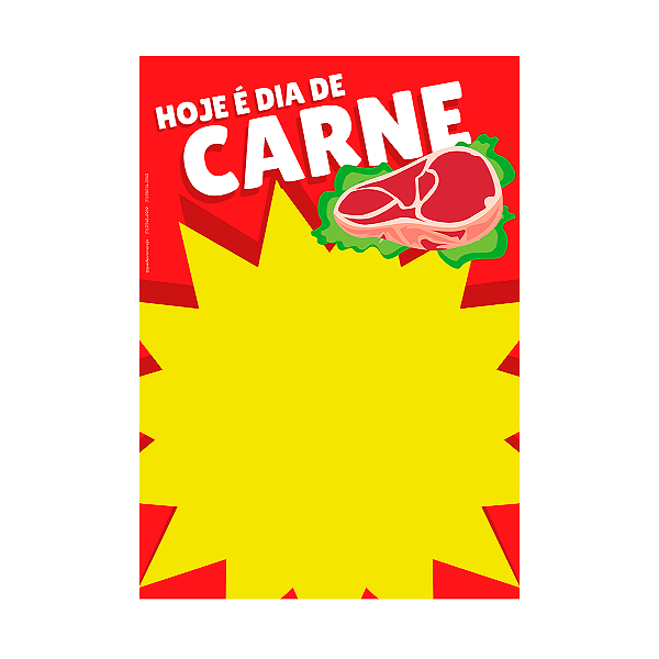CARTAZ HOJE É DIA DE CARNE 42X60 MD3 COM 50 FOLHAS