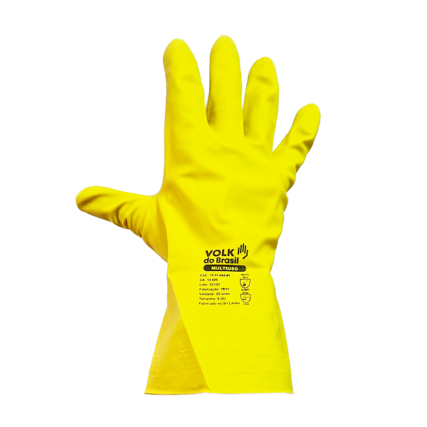 LUVA LATEX AMARELA MULTIUSO CA 10695 VOLK
