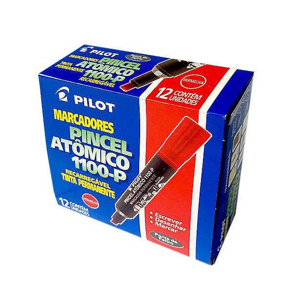PINCEL ATOMICO PILOT VERMELHO CAIXA COM 12