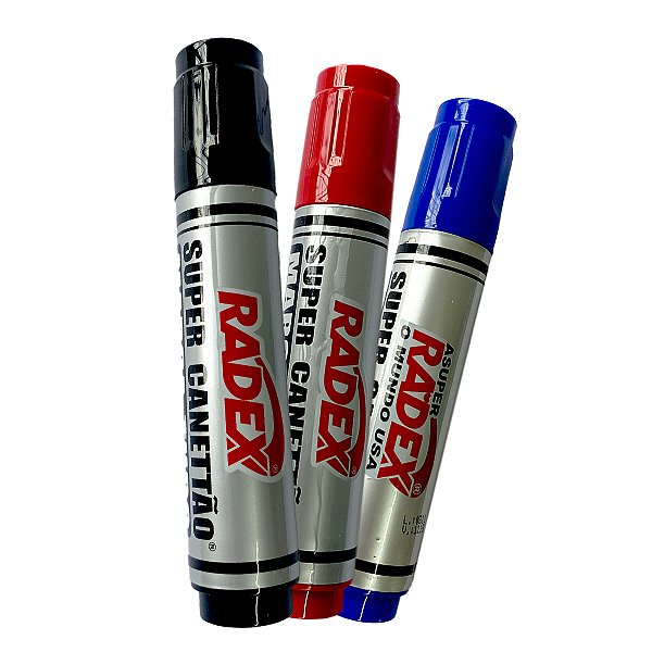 CANETA PARA CARTAZ SUPER CANETAO RADEX KIT COM 3 CORES