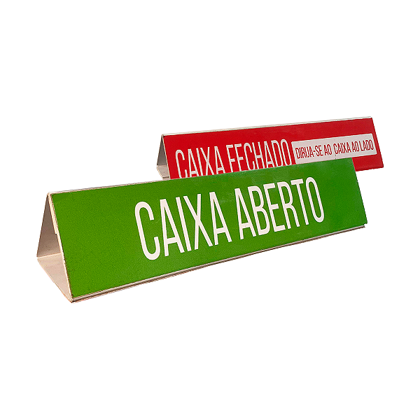 PLACA DE SINALIZAÇÃO MULTIFUNCIONAL PARA CAIXA - 3 PARTES