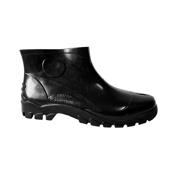 BOTA PVC PRETA CANO CURTO CA 18472 STIVALETTO