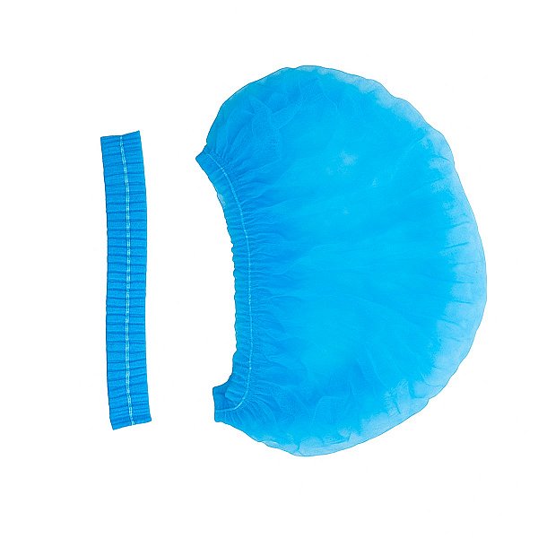 TOUCA TNT DESCARTAVEL C/ ELAST DUPLO AZUL C/100 UN PREVEMAX