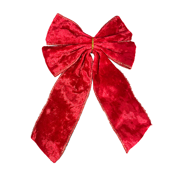 LACO NATAL VELUDO VERMELHO DECORATIVO DE NATAL 15cm X 7cm Cor: Unica