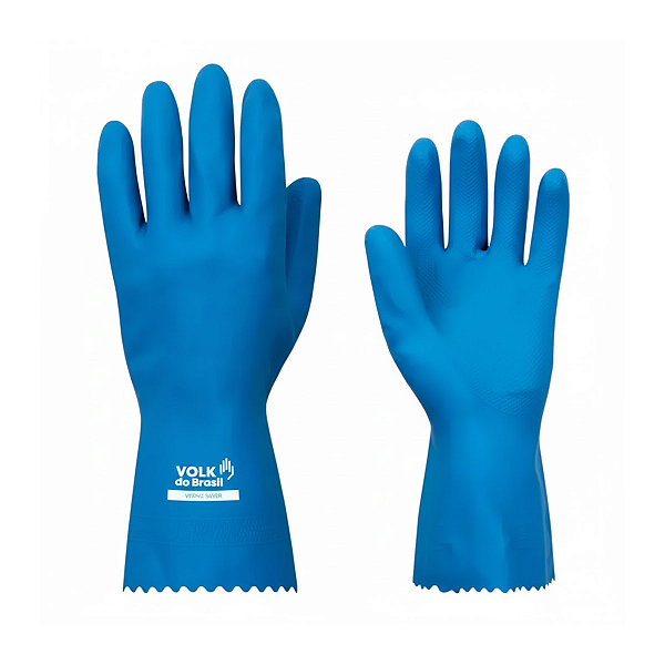 LUVA LATEX VERNIZ SILVER AZUL CA 45558 VOLK Tamanho:M