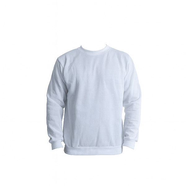 BLUSA DE MOLETON FELPADO C/ PUNHOS DE MALHA SANFONADA BRANCA CA 31811 MAICOL