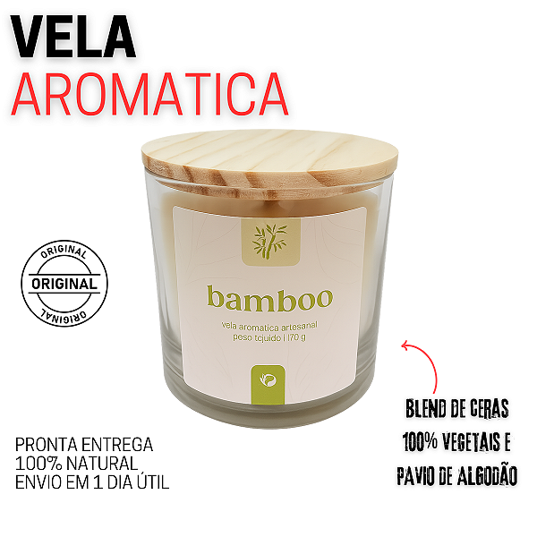 Vela Aromática  100% Natural pote vidro 170g Fresh Essence